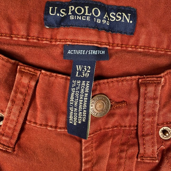 U.S. Polo Assn. Activate Stretch Burnt Red Jeans W32 L30 - Picture 3 of 11
